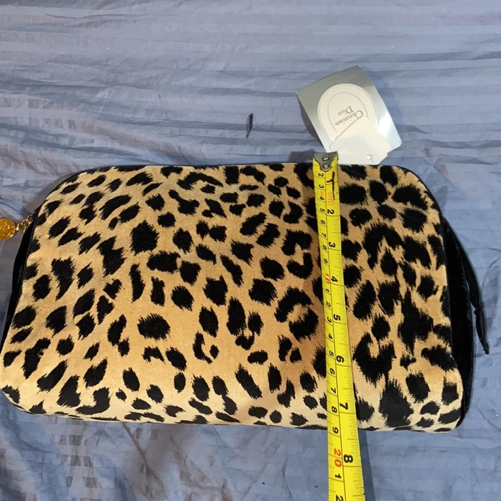 Nwt Christian Dior vintage leopard print makeup bag